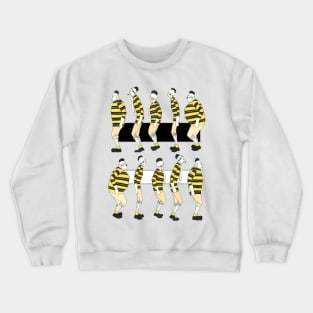 Winter people in black and yellow uniforms Crewneck Sweatshirt